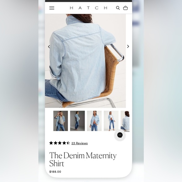 Hatch Blue Denim Maternity Shirt - Picture 8 of 8